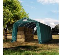 TOOLPORT Carpa para forraje 3,3x6 m, PVC 800, verde oscuro, Hormigón - (99552)