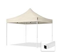 TOOLPORT Carpa plegable 3x3 m Economy acero 30 mm crema | Sin laterales, lona poliéster 700 N, estructura de acero 30 mm