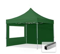 TOOLPORT Carpa Plegable Pabellón Carpa Plegable 3x3m - 2 Partes Laterales Pabellón ALU PES300 Carpa Party Techo 100% Verde