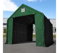 TOOLPORT Everest Carpa industrial 5x8 m con entrada 3x3,4 m, PRIMEtex 2300, verde oscuro, con Estática (para hormigón) - (48841)