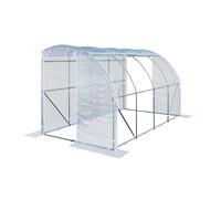 TOOLPORT Invernadero adosado 2x4 m PE 180 g/m² estabilizado UV con Estructura de Acero galvanizado, Invernadero para Tomates con Ventanas Laterales
