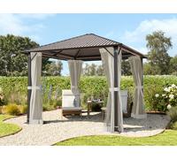 TOOLPORT Moonlight 3x3m Cenador techo fijo, 4 cortinas, crema - (300220)