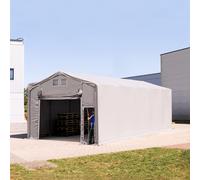 TOOLPORT Outlander Carpa industrial 5x10 m - altura lateral de 3,0 m con puerta levadiza, PVC 850, gris, sin Estática - (79882)