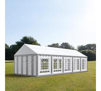 TOOLPORT PRO 4x10 m Carpa para fiestas, PVC 700, gris-blanco - (6111)