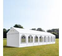 TOOLPORT PRO 4x24 m Carpa para fiestas XXL, altura lateral 2,6m, PVC 1400, con base reforzada, blanco - (581801)