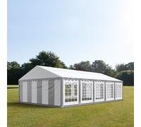 TOOLPORT PRO 5x10 m Carpa para fiestas, PVC 700, gris-blanco - (6173)