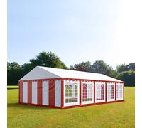 TOOLPORT PRO 5x10 m Carpa para fiestas, PVC 700, rojo-blanco - (6174)