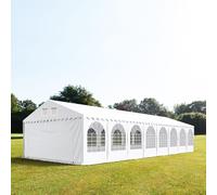 TOOLPORT PRO 5x24 m Carpa para fiestas XXL, altura lateral 2,6m, PVC 1400, con base reforzada, blanco - (37668)