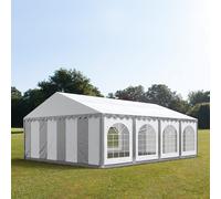 TOOLPORT PRO 5x8 m Carpa para fiestas, PVC 750, con base reforzada, gris-blanco - (7181)