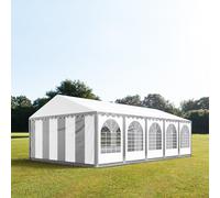 TOOLPORT PRO 6x10 m Carpa para fiestas, PVC 800, con base reforzada, gris-blanco - (5373)