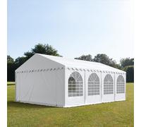 TOOLPORT PRO 6x8 m Carpa para fiestas XXL, altura lateral 2,6m, PVC 1400, con base reforzada, blanco - (7700BL)