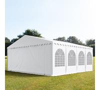 TOOLPORT PRO 8x8 m Carpa para fiestas XXL, altura lateral 2,6m, PVC 1400, con base reforzada, blanco - (5202)