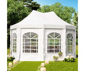 TOOLPORT PRO Carpa pagoda 3x4,1 m, lona de PVC, blanco - (1065)
