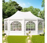 TOOLPORT PRO Carpa pagoda 4x5,5 m, lona de PVC, blanco - (1066)