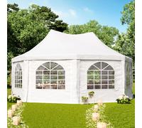 TOOLPORT PRO Carpa pagoda 6x6 m, lona de PVC, blanco - (1068)