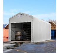 TOOLPORT Viking Carpa industrial 5x10 m con entrada 4,1x3,5 m, PRIMEtex 2300, gris, sin Estática - (49506)