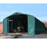 TOOLPORT Viking Carpa industrial 6x24 m con entrada 4,1x2,9 m, PRIMEtex 2300, verde oscuro, con Estática (para suelos blandos) - (49438)