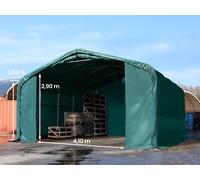 TOOLPORT Viking Carpa industrial 6x6 m con entrada 4,1x2,9 m, PVC 850, verde oscuro, con Estática (para hormigón) - (49414)