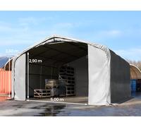 TOOLPORT Viking Carpa industrial 7x7 m con entrada 5x2,9 m, PVC 850, gris, sin Estática - (49528)