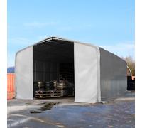 TOOLPORT Viking Carpa industrial 8x12 m con entrada 4x4,7 m, PRIMEtex 2300, gris, con Estática (para suelos blandos) - (49479)