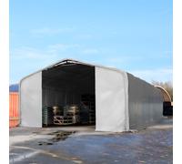 TOOLPORT Viking Carpa industrial 8x36 m con entrada 4x3,6 m, PVC 850, gris, sin Estática - (49533)