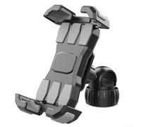 ToolsEvery Soporte de teléfono móvil para motocicleta y bicicleta de montaña con mecanismo de empuje y tracción, abrazadera segura de cuatro garras, soporte ajustable para manillar de 22 barras de 33