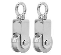 TOOLSGO 2 Pcs Poleas de cable de acero inoxidable Silent Dual Bearing Ruedas giratorias con capacidad de carga de 100kg para aplicaciones de elevación de tracción y más