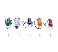 TOOLSGO - 5 luces LED de posición lateral de alto brillo, multicolor, impermeables, en rojo, amarillo, Albo, azul y verde, 10-30 V CC, para barcos y yates
