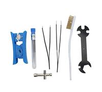 TOOLSGO 7 unids 3D impresora boquillas CleaningTool Set incluye recta y curvada pinzas boquilla cepillo de limpieza boquilla llave PTFE tubo cortador y agujas de limpieza
