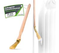 ToolSpace Brocha para Radiador Curvada 25 mm Pincel de Pintura con Mango Largo de 34 cm Cerdas Naturales de Cerdo y Madera de Haya Maciza para Pintar Zonas de Difícil Acceso Rincones Altos Tuberías