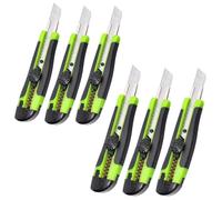 ToolSpace Cúter Profesional con Hoja Segmentada de Acero Inoxidable Guía Metálica Bloqueo de Seguridad y Mango Antideslizante para Cartón Moqueta Plástico y Bricolaje Corte - 18 mm Juego 6 Piezas