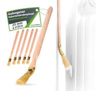 ToolSpace Set 6 Pinceles para Radiador 25 mm Brocha Curvada Pintura Mango Largo 34 cm Cerdas Naturales de Cerdo y Madera de Haya Maciza para Bricolaje Pintar Paredes Rincones Difíciles Muebles Hogar