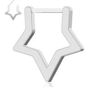 TOOLSSIDE G23 - Anillo de titanio sólido para tabique de calibre 16, joyería de tabique de estrella, anillo de nariz para tabique de estrella, para mujeres y hombres, joyería de piercing de tabique de