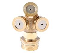 TOOLSTAR Boquilla de pulverización, 3 orificios, latón, boquilla para jardín, grifo de riego, conector de agua con adaptador de 1/2 pulgadas para jardín al aire libre, 1 pieza