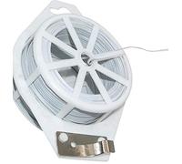 TOOLSTAR Corbata giratoria de jardín, con revestimiento de plástico, con dispensador y cortador para jardinería, hogar, oficina (blanco, 100 m)