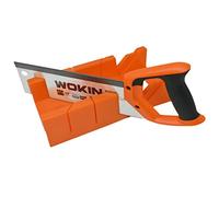TOOLSTEK WOKIN - Herramienta de guía de sierra y bloque de inglete y ángulo de sierra con sierra de mano de 12 pulgadas, caja de cuchillas 13TPI 65Mn, sujeción para carpintería, 300 mm, grosor: 0,9 mm