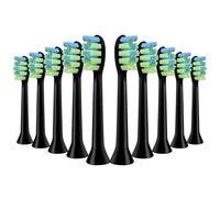 Toolsy 10 cabezales de repuesto compatibles con cepillo de dientes eléctrico 7am2m AM101/AM105, 10 unidades (negro)
