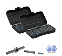 Tooltidylife 24 in 1 Magnetic Ratchet Screwdriver Set, DIY Screwdriver Set Magnetic Compact and Portable Ratchet for Repairs(2pcs)