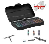 Tooltidylife 24-in-1 T Handle Ratchet Screwdriver，Efficient, labor-saving, portable and multifunctional， The needs of electronic equipment vehicles etc. maintenance，Suitable for home repair DIY (1pcs)