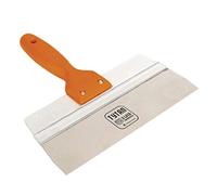 Toolty Espátula de acero inoxidable - 250x60mm - Mango de madera y perfil de aluminio - para enlucido, acabado, arena, cemento - llenado, cuchillo de cinta, bricolaje - TLTY-1921