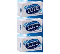 Tooludic Zote - Jabón (3 unidades, 400 g, aroma a limón), color blanco
