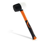 TOOLUTION Mazo de goma - Mazo de cara blanda de 24 oz para la instalación de suelos y carpintería - Con mango de fibra de vidrio para proteger la superficie Rubber Mallet