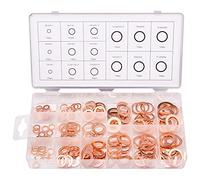 Toolwiz Arandelas de Cobre 150 pcs 15 Tamaños Arandela Carter(M5-M17.5) Aceite Sellado Surtido de Kit de Anillo Plano para Tapones de Sumideros Agua Combustible y Accesorios Hidráulicos