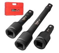 Toolwiz Barra de extensión de impacto de 3/4 pulgadas, 4 pulgadas, 6 pulgadas, 10 pulgadas (3 piezas) herramientas de llave de impacto de aire de acero Cr-Mo, amplía la gama de controladores de