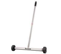 Toolwiz Barredora magnética de 17 pulgadas, herramienta de techo para césped, 9 libras, con soporte telescópico y ruedas para recoger clavos, barredora magnética para construcción