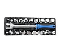 Toolzone Juego de 20 llaves de tapón de drenaje de aceite universales hexagonales cuadradas triangulares de 3/8 pulgadas