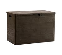 Toomax Baúl Multibox Woody's 160L para herramientas exteriores, efecto madera, dimensiones: 77,5 x 44,5 x 52,7 cm, art. 186, color marrón