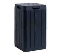 TOOMAX - Papelera de jardín 80 litros, color negro resina inalterable, tapa a presión