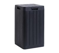 TOOMAX - Papelera de jardín 80 litros, color negro resina inalterable, tapa a presión