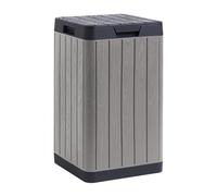 Toomax Rio Garden Bin - Cubo de basura de exterior de 80 l para la recogida de residuos, color gris pardo/antracita, 39 x 24 x 56 cm de altura, con asas, soporte y apertura a presión